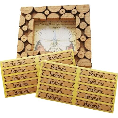 100 Pcs/lot Handmade Long strip Natural Sticker Kraft Label Sticker DIYFor Gift Cake Baking Sealing Scrapbooking Sticker