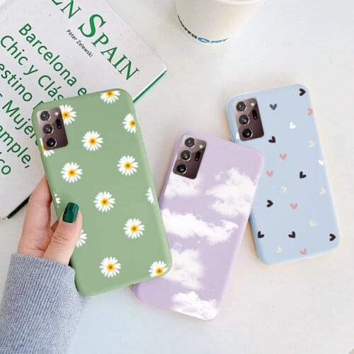 For Samsung Galaxy Note 20 Ultra Case Silicone Back Cover Phone Fundas For Samsung Note20Ultra Bumper 0n Note20 Flower Coque