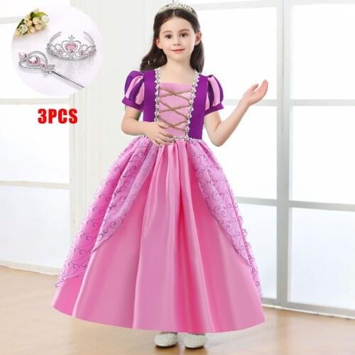 Girls Party Dress Up Sets Princess Wedding Birthday Dresses Costume Kids Halloween Cosplay Baby Girl Christmas Carnival Clothes