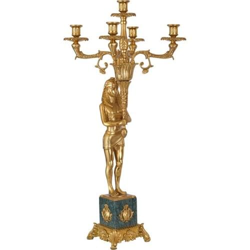 European classical copper Candlestick creative romantic wedding candlesticks living room hotel decorative candlesticks