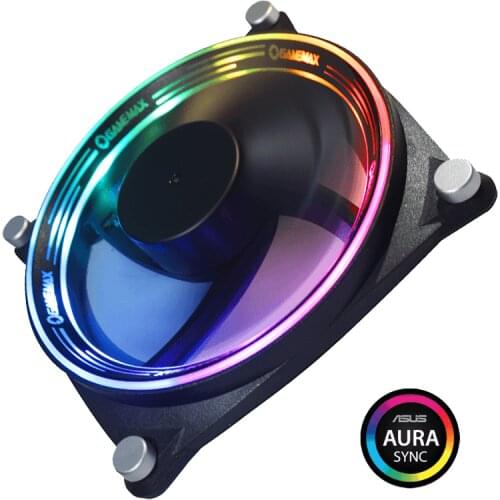 Gamemax 3pin 5v Aura Sync RGB Fan 120mm LED Computer Case Fan Quiet CPU Cooler Radiators Adjust ARGB Cooling Fan RGB PC Fans