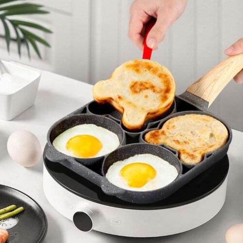 Pans 2021 Non-stick Four-hole Omelette Eggs Pancake Maker Frying Pan Kitchen Induction Pot