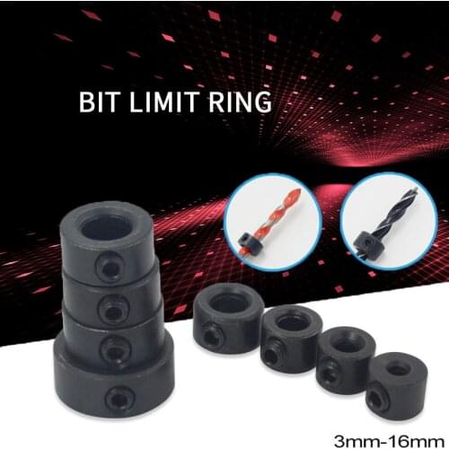 Bit stop ring 8pcs 3-16mm Woodworking Drill Locator Drill Bit Depth Stop Collars Ring Positioner Drill Locator for twist drill t