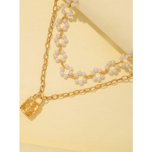 Double-layer personality chain hip hop necklace necklaces for women Punk style jewelry party accessories