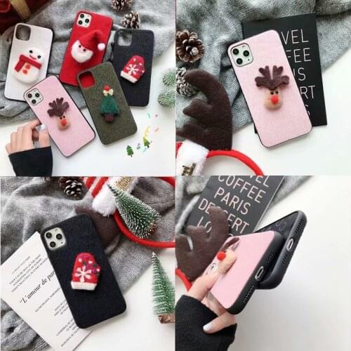 Lovely Winter Christmas Plush Case For Samsung Galaxy A01 A71 A51 A20S A10S Note 10 9 Plus A2 Core A90 A80 A70 A10E Cute Case