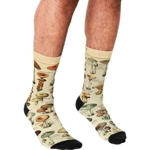 2021 Funny Socks Men Mushrooms Printed Happy hip hop Men Socks Novelty Skateboard Crew Casual Crazy Socks