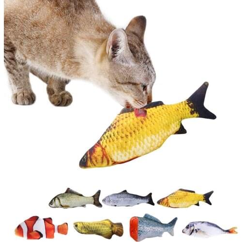 Pet Soft Plush 3D Fish Shape Cat Toy Interactive Gifts Fish Catnip Toys Stuffed Pillow Doll Simulation Fish Playing Toy For Pet