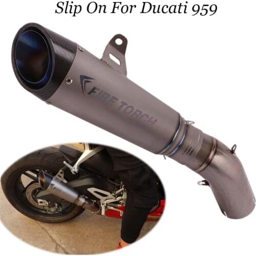 Motorcycle sc exhaust tip titanium alloy muffler tail pipe muffler middle pipe connection for ducati 959 panigale