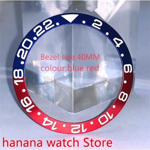 Bliger brand new high-quality hot-selling 40mm pearl rotating blue red bezel green suitable for 43mm self-winding mens watch