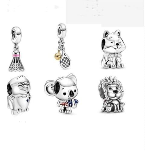 2020 Pre-Autumn New Arrival Tennis Racket & Ball Dangle Charm fit Original Pan Bracelet For Women DIY Jewelry Making