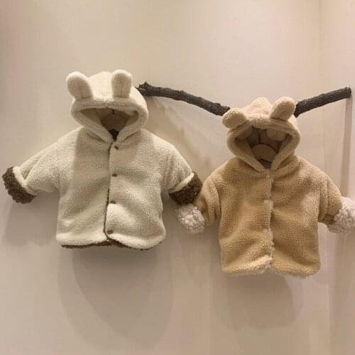 Toddler Boys Jacket Thick Cotton Baby Girls Coat Two Sides Wear Outerwear Baby Jacket Velvet Fleece Winter Infant Clothes 0-2Y