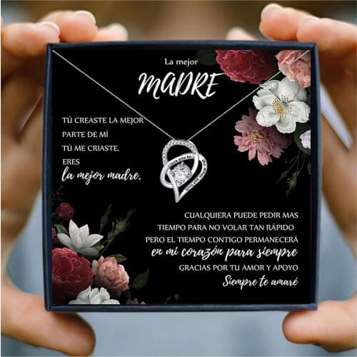 Mother Daughter Necklace Women Mothers Day Gift "i love you to the moon and back" Heart Necklaces To My Mom Birthday Jewelry