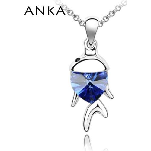 ANKA top goldfish crystal necklace fish pendant fine polishing mirror finish gift for women Crystals from Austria #79140