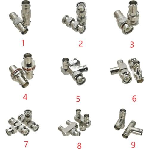 1Pcs Adapter BNC to BNC Male Plug & Female Jack T Type & Nut Bulkhead & Right Angle RF Coaxial Connector For Antenna