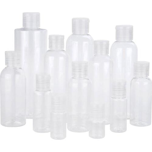 5-250ML PET Transparent Bottle Plastic Portable Travel Liquid Dispensing Bottle Butterfly Cover Cosmetic Containers
