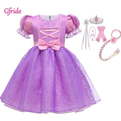 Baby Girls Princess Rapunzel Dress Halloween Dress Up Fancy Party Children Sleeping Beauty Belle Dresses Cosplay Costume Vestido