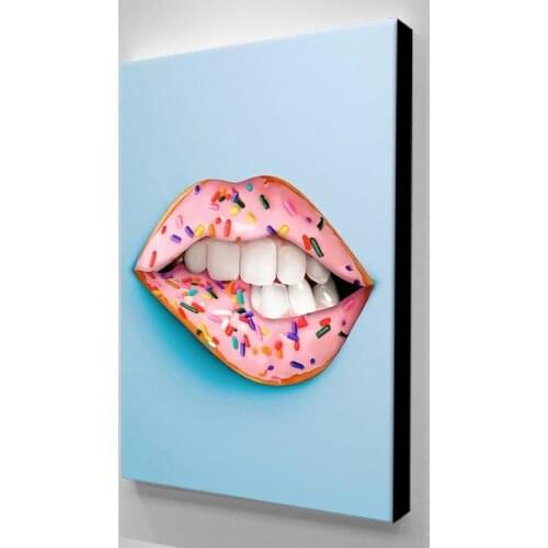 Full square round drill Donuts Teeth 5d diy diamond painting abstract lips diamond embroidery mosaic cross stitch FS158