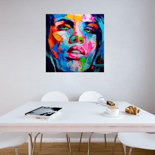 Drop Shipping Customized Abstract Painting Knife Wall Art Women Face Handmade Canvas Painting for Dining Room Kitchen Wall Decor