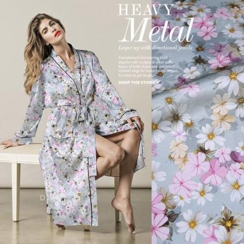 Customized Summer wide floral silk stretch satin digital printing silk fabric soft satin cheongsam dress fabric