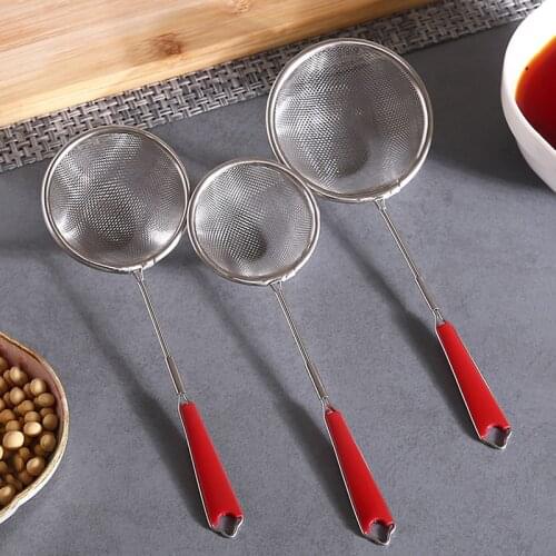 1pc Stainless Steel Colander Filter Oil Spoon Fine Mesh Colander Sifter Sieve Kitchen Vegetable Strainer