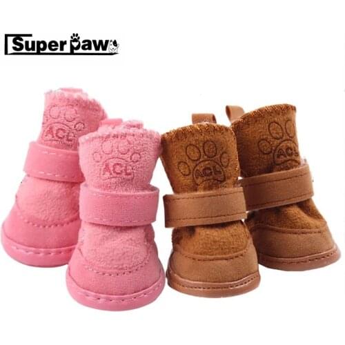 4pcs/set Warm Dog Shoes for Small Dogs Winter Pet Anti Slip Snow Puppy Boots Footwear Socks Chihuahua Yorkie Pets Products GGC42