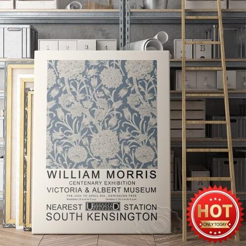 William Morris Centenary Exhibition Poster, Victoria and Albert Museum Print Art, William Morris Wall Decor, Gallery Mural
