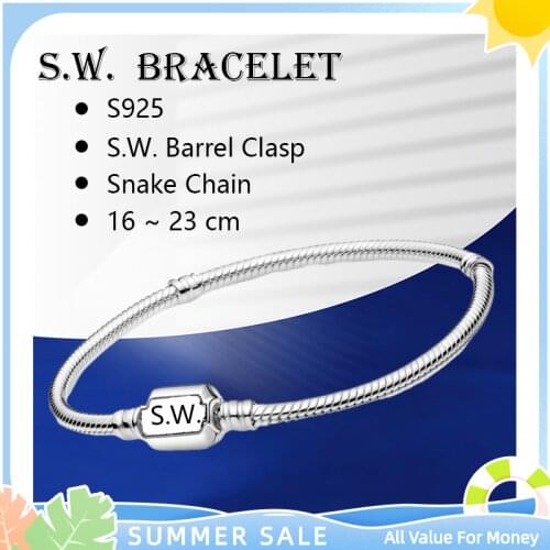 Cuff Bracelets Bangles For Women Zircon Stones Rose Gold 925 Sterling Silver Original Rigid Fine Jewelry Earth Moon Stars Crown