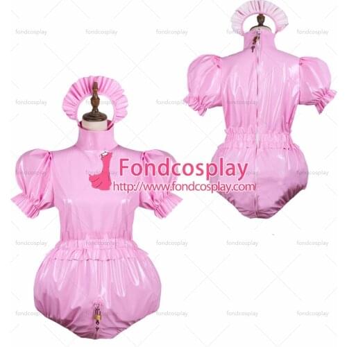 Sissy maid pvc Romper lockable Uniform cosplay costume Tailor-made[G3743]