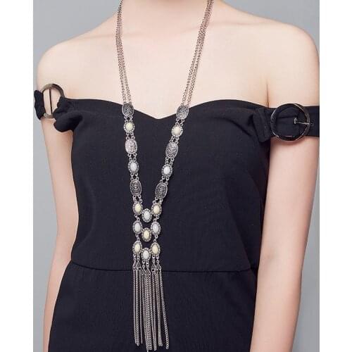 Top Fashion long Necklaces Jewelry high quality neck long tassel necklace trendy statement necklaces for women jewelry wholesale