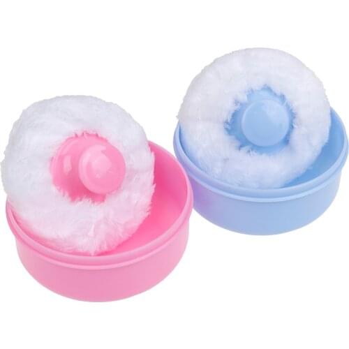 1PCS Baby Soft Face Body Cosmetic Powder Puff Talcum Powder Sponge Box Case Container Wholesale