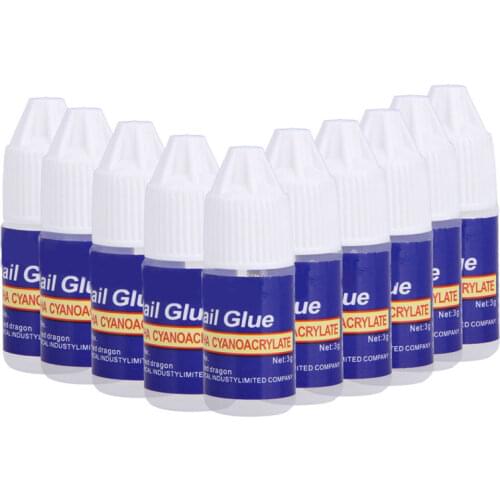 10 PCS 3g False Nail Gel Acrylic Nail Glue Nail Art Tips Decorations Fast Drying Glue Manicure Tool
