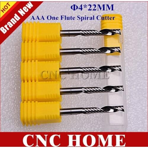 10pcs 4*22MM AAA K66 Carbide Endmill One Flute Spiral CNC Router Bits Wood Cutting Tools Milling Cutters