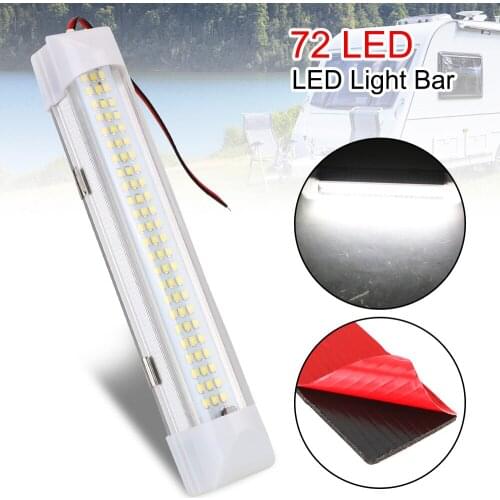 12-80V For Outdoor Camping Home ON/OFF Switch Reading Dome Ceiling Lamp 72 LED Interior Light