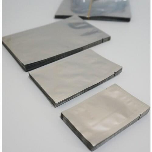 15x22cm,100 x Silver White Pure Aluminium Foil Bag Open Top - Mylar Foil Plastic Vacuum Pouches Heat Seal Food Storage Flat Sack