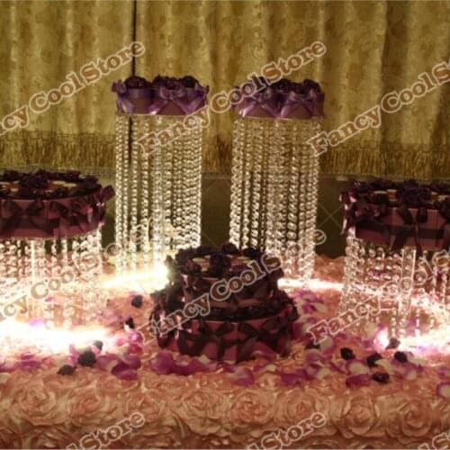 4pcs/lot Crystal Cake Plate Birthday Party Decotarion Wedding Decorations Fruit Plate Dessert Dish-wedding cake display 04D3