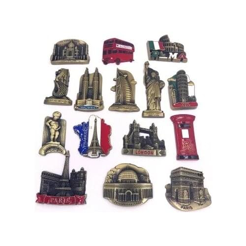 5 pieces/ lot)Special world tourist souvenirs metal refrigerator