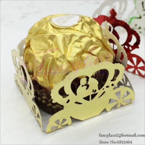 60pcs Laser Cutting Paper Craft Wedding car Chocolate Mini Wrappers Packing Cupcake Liners Decoration Supply