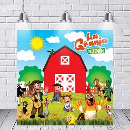 La Granja De Zenon Red Barn Farm Animals Garden Custom Photo Studio Seamless Background Backdrop Vinyl