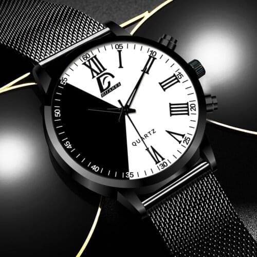 Fashion Mens Minimalist Watches Stainless Steel Mesh Belt Quartz Wrist Watch Simple Men Business Casual Watch relogio masculino