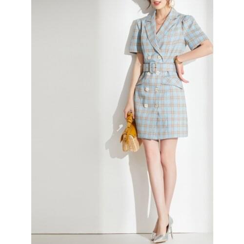 Модные платья в клетку Davidartlife China At AliExpress