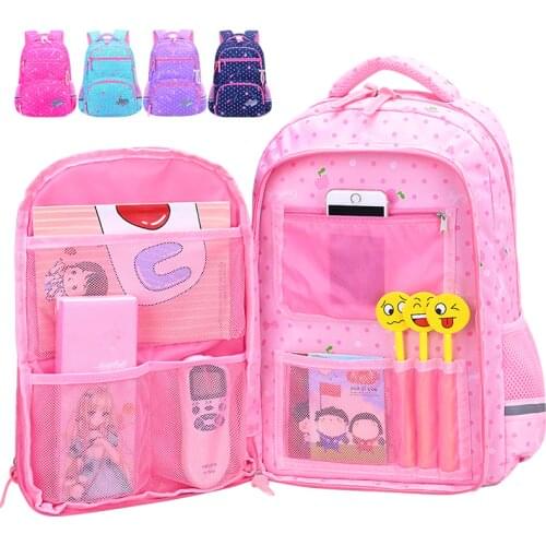 Children School Bags Dots Printing Princess Backpacks Bookbags kids Waterproof Primary School Backpack for Girls Mochila escolar