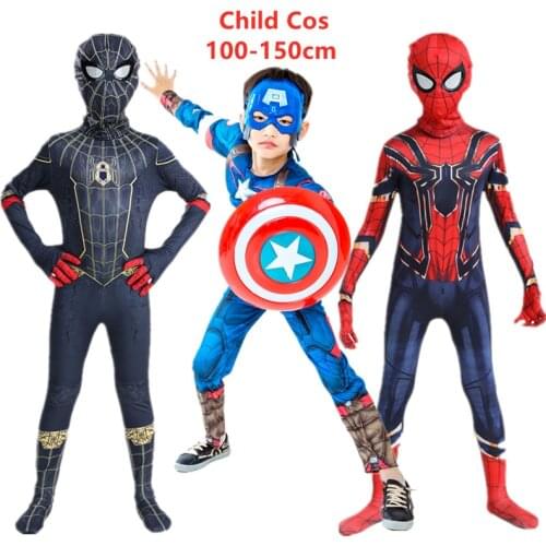 Children Black Panthe Cosplay Costume Civil War Captain Christmas Role Playing Super Hero Halloween Party Dress Up Dres