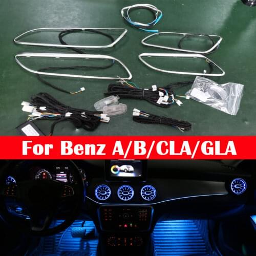 For Mercedes-Benz W176 W246 W117 W156 A/B/CLA/GLA Car Neon LED Dashboard Strips Ambient Light Kit Door Decorative Lamp 12-Color