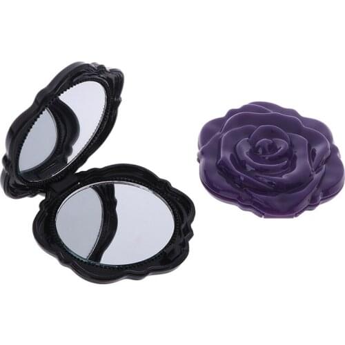 L29 Double Side Make Up Mirror Mini Rose Flower Make Up Mirror Cute Design Compact Portable Girls Pocket Mirror Unique Gift