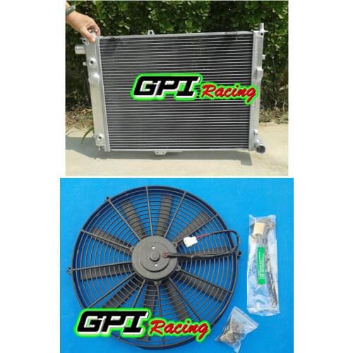 GPI ALUMINUM RADIATOR +fan 1991-1998 FOR SAAB 9000 2.3 TURBO NIB 92 93 94 95 96 97