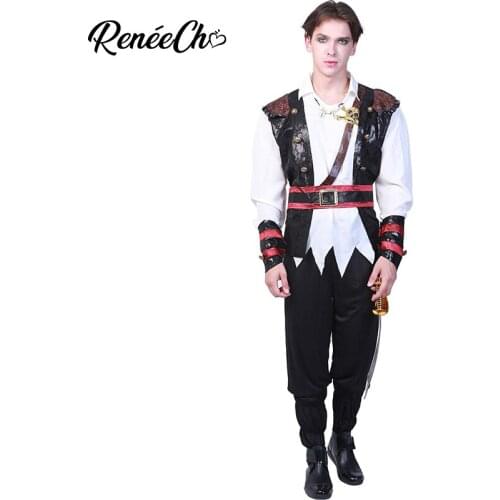 Haloween costumes Blackbeard Men Pirate Costume Plus Size Realistic Caribbean Captain Cosplay 2018 Halloween Costume For Adult