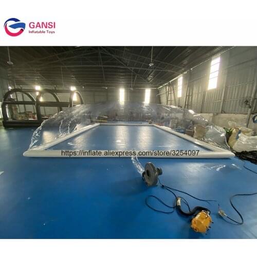Customized inflatable pool dome tent transparent swimming pools clear cover tent for winter/summer