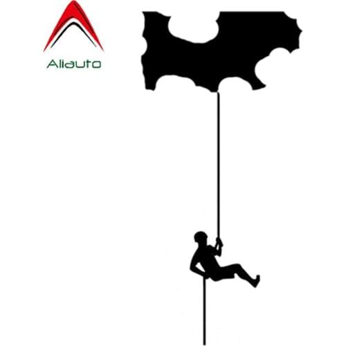 Aliauto Interesting Car Sticker Rope Climber Extreme Sports Silhouette Decoration Reflective Creative Decal Vinyl,14cm*7cm