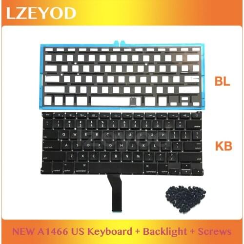 NEW For Apple Macbook Air 13" A1369 A1466 US Keyboard + Backlight + Screws Laptop Keyboard Replacement 2012 2013 2014 2015 2017