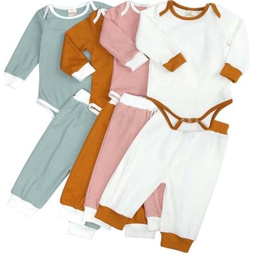 Infant Baby Boy Clothes Set Cotton Short Sleeve Baby Bodysuit +Pant 2pcs Toddler Girl Outfits Autumn Winter Kids Pajamas Sets